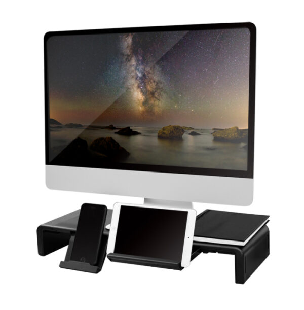 Supporto Monitor Smartphone Tablet Regolabile 420 - 520 mm Nero - immagine 9