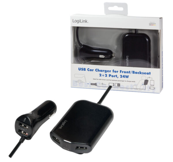Caricatore da Auto 2 USB + 2 USB per Passeggeri Posteriori 24W - immagine 9