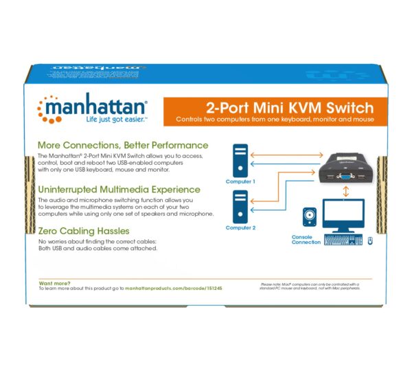 Mini KVM Switch 2 Porte USB con Audio - immagine 9