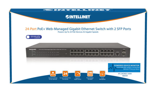 Switch 24 Porte PoE Web-Managed Gigabit Ethernet con 2 Porte SFP - immagine 9