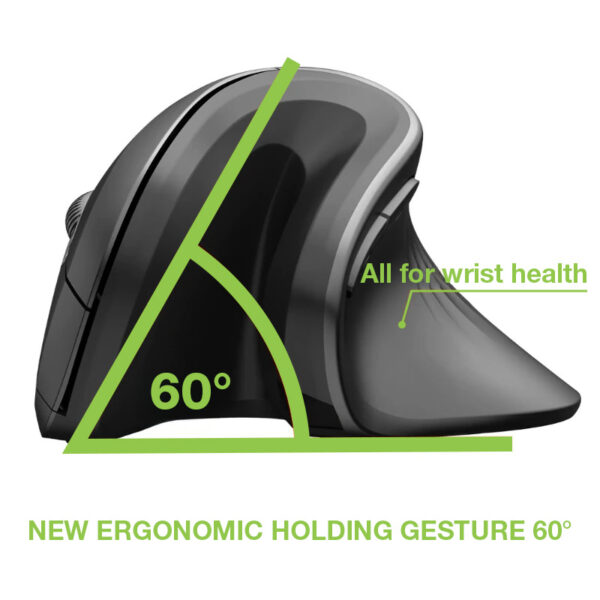 Mouse Verticale Ottico 3200dpi Ergonomico Wireless - immagine 9
