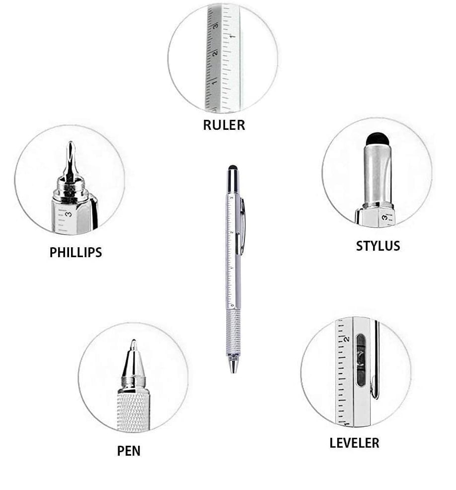 Penna a Sfera Multifunzione 5 in 1 con Cacciavite Bolla e Righello - immagine 7