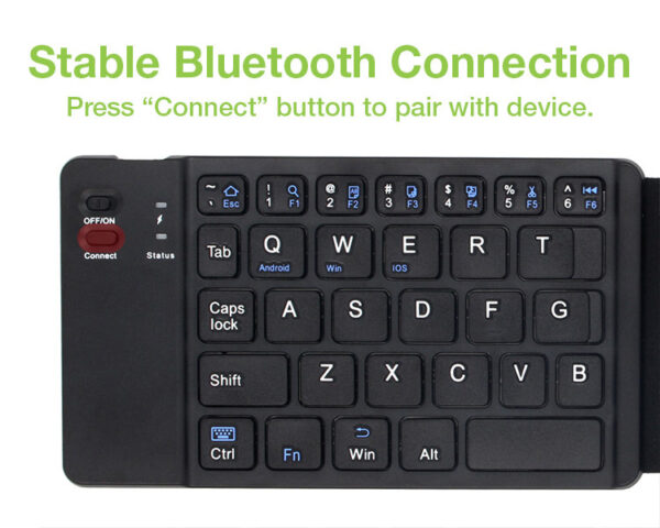 Tastiera Pieghevole Bluetooth USB per Tablet Smartphone - immagine 9