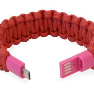 Bracciale Paracord con Micro USB Rosso