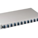 Cassetto Ottico 19'' Assemblato con 12 Bussole e 24 Pigtails SC Duplex Monomodale OS2