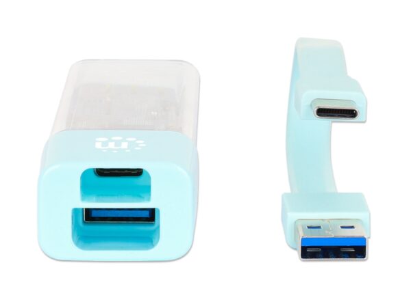 Hub Combo USB 3.0 USB-C™ e USB-A 4 Porte Verde Trasparente - immagine 10