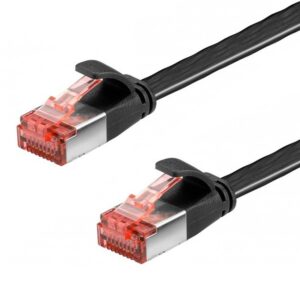 Cavo di Rete Patch Piatto in Rame Cat.6 U/FTP 2,0m Nero