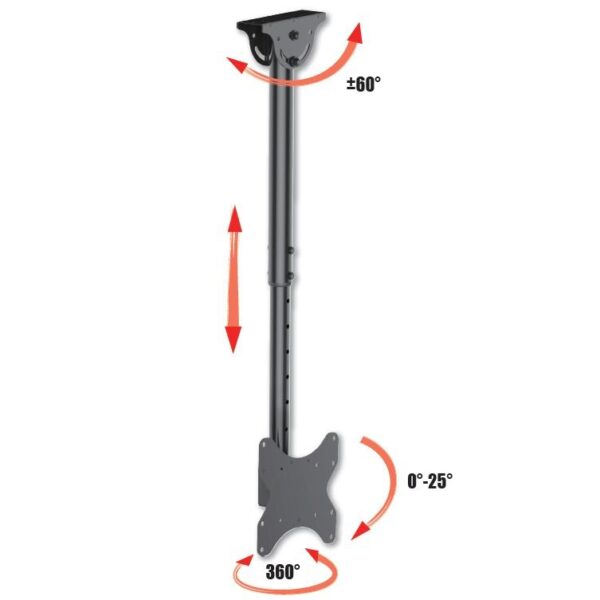 Supporto Telescopico a Soffitto fino a 1,6m per TV LED LCD 23-42'' - immagine 4