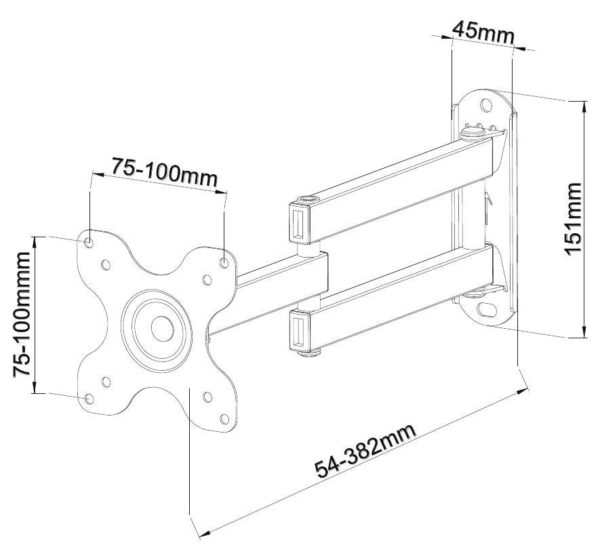 Supporto a Muro per TV LED LCD 13-30'' Full-Motion Nero - immagine 3