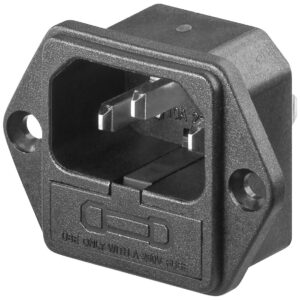 Connettore VDE da Pannello c/viti Maschio con Alloggio Fusibile
