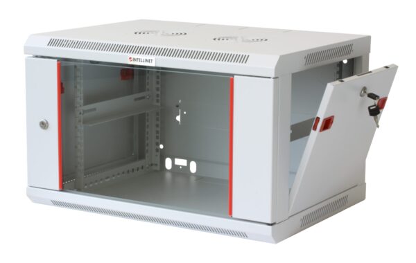 Armadio Rack 19'' a muro 6 unità sezione unica prof. 450mm Grigio