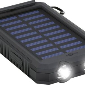 Powerbank Outdoor Energia Solare 8000 mAh con Torcia IP45 2xUSB Nero