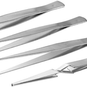 Set 4 pinzette di precisione in acciaio inossidabile