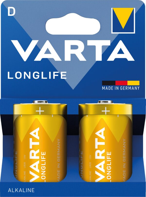 Blister 2 Batterie 1.5V Longlife Alcalina D Torcia