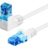 Cavo di rete Patch Connettore Angolato 90° CCA Cat.6A UTP 0,25m Bianco