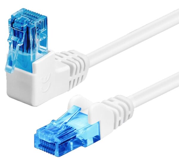 Cavo di rete Patch Connettore Angolato 90° CCA Cat.6A UTP 2m Bianco