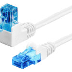 Cavo di rete Patch Connettore Angolato 90° CCA Cat.6A UTP 5m Bianco