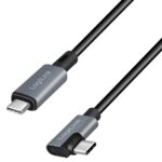 Cavo HighSpeed E-mark PD USB-C™ Maschio Angolato/USB-C™ Maschio Dritto 3 metri Nero