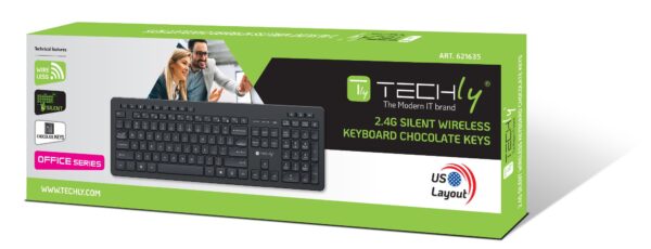 Tastiera Wireless 2,4GHz Silenziosa Layout Americano - immagine 2