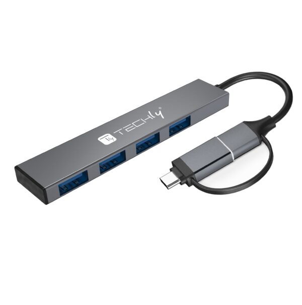 Hub USB-A USB-C™ 3.2 a 4 porte USB-A Slim in Metallo - immagine 3