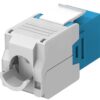 Frutto Keystone RJ45 Cat6A UTP 500MHz Blu - immagine 2