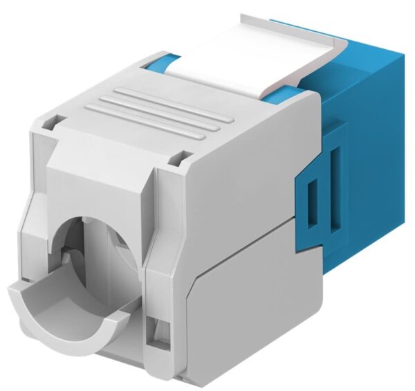 Frutto Keystone RJ45 Cat6A UTP 500MHz Blu - immagine 2