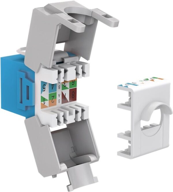 Frutto Keystone RJ45 Cat6A UTP 500MHz Blu - immagine 3