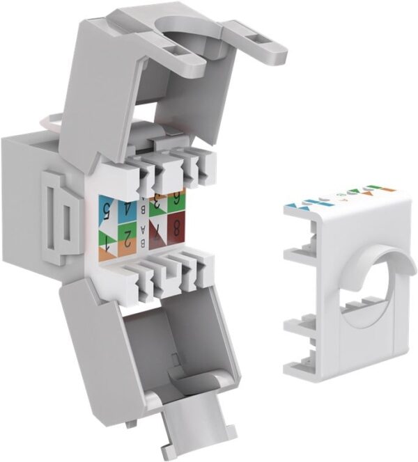 Frutto Keystone RJ45 Cat6A UTP 500MHz Grigio - immagine 3