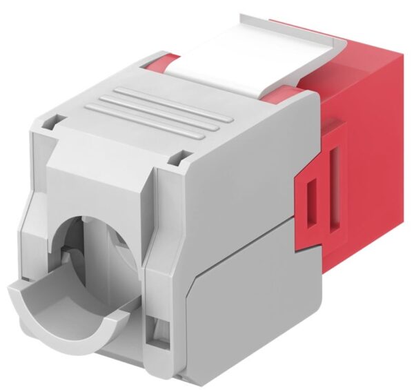Frutto Keystone RJ45 Cat6A UTP 500MHz Rosso - immagine 2