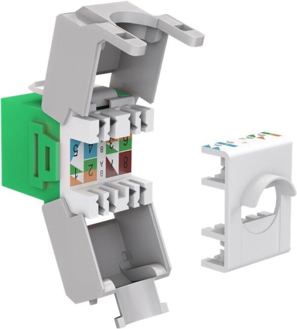 Frutto Keystone RJ45 Cat6A UTP 500MHz Verde - immagine 3