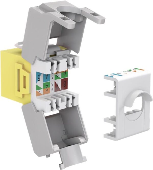 Frutto Keystone RJ45 Cat6A UTP 500MHz Giallo - immagine 3