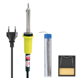 Kit per Saldatura 3 Pezzi con Stagnatore 30 Watt Supporto con Spugna e Stagno
