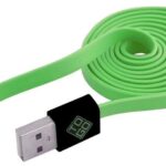 Cavo Flat USB AM a Micro USB M 1m Verde / Nero