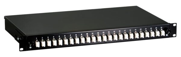 Cassetto Ottico 19'' con 24 bussole LC Duplex Multimodale OM2 Nero