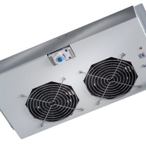 Gruppo di Ventilazione a Soffitto per Rack 19'' 2 Ventole Grigio