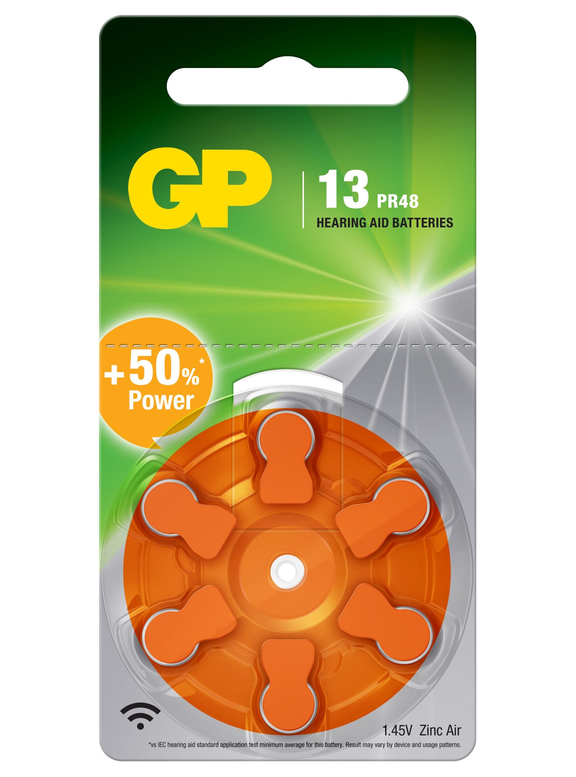 Blister 6 Batteria a Bottone PR48 ZA13 AC13 DA13 per Protesi Acustiche