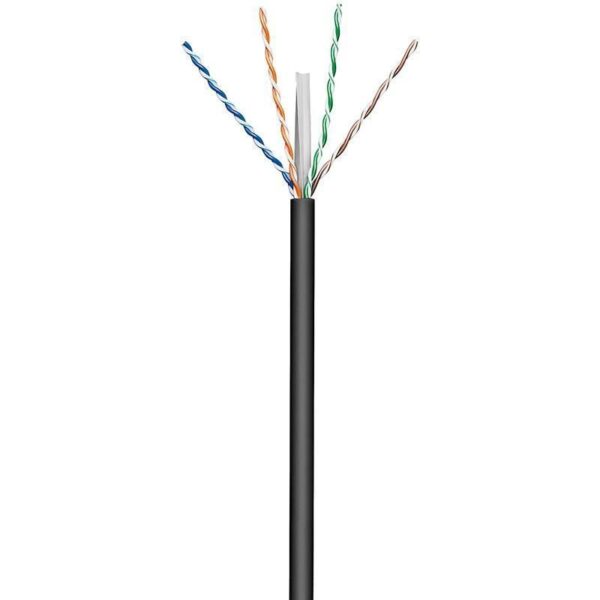 Matassa U/UTP Cavo Cat.6 CCA 100m Rigido da Esterno Nero - immagine 2