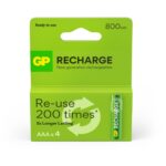 Blister 4 Batterie Ricaricabili AAA Mini Stilo 800 mAh GP ReCyko