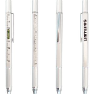 Penna a Sfera Multifunzione 5 in 1 con Cacciavite Bolla e Righello