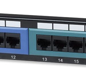 Pannello Patch UTP 24 porte Cat.6 Codifica Colorata