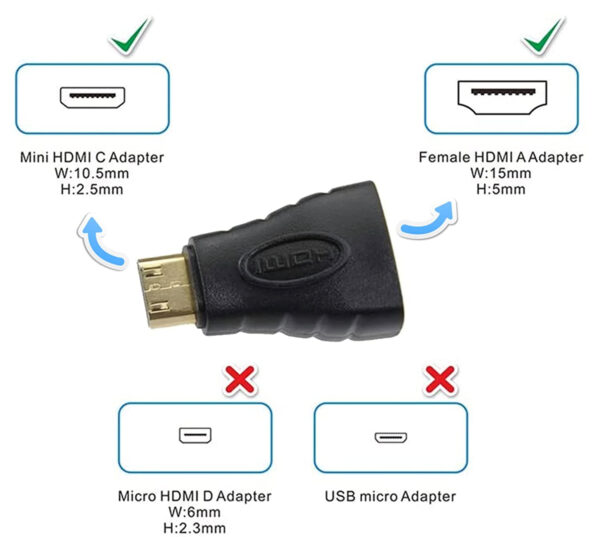 Adatattore da Mini HDMI Maschio a HDMI Femmina - immagine 2