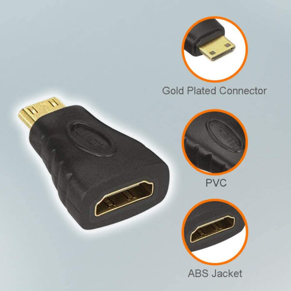 Adatattore da Mini HDMI Maschio a HDMI Femmina - immagine 5