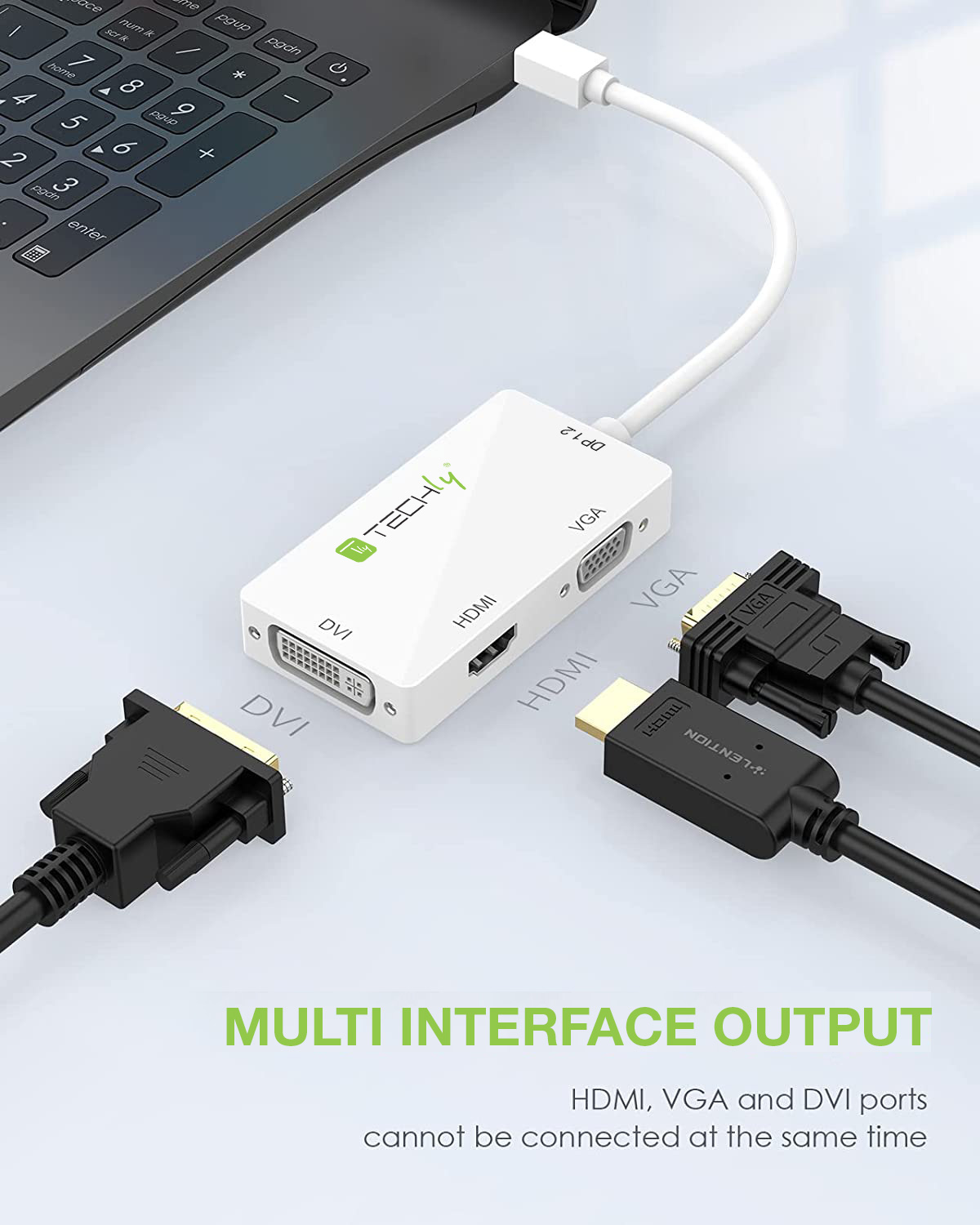 Adattatore 3 in 1 Mini DisplayPort 1.2 (Thunderbolt) a HDMI/DVI/VGA - immagine 9