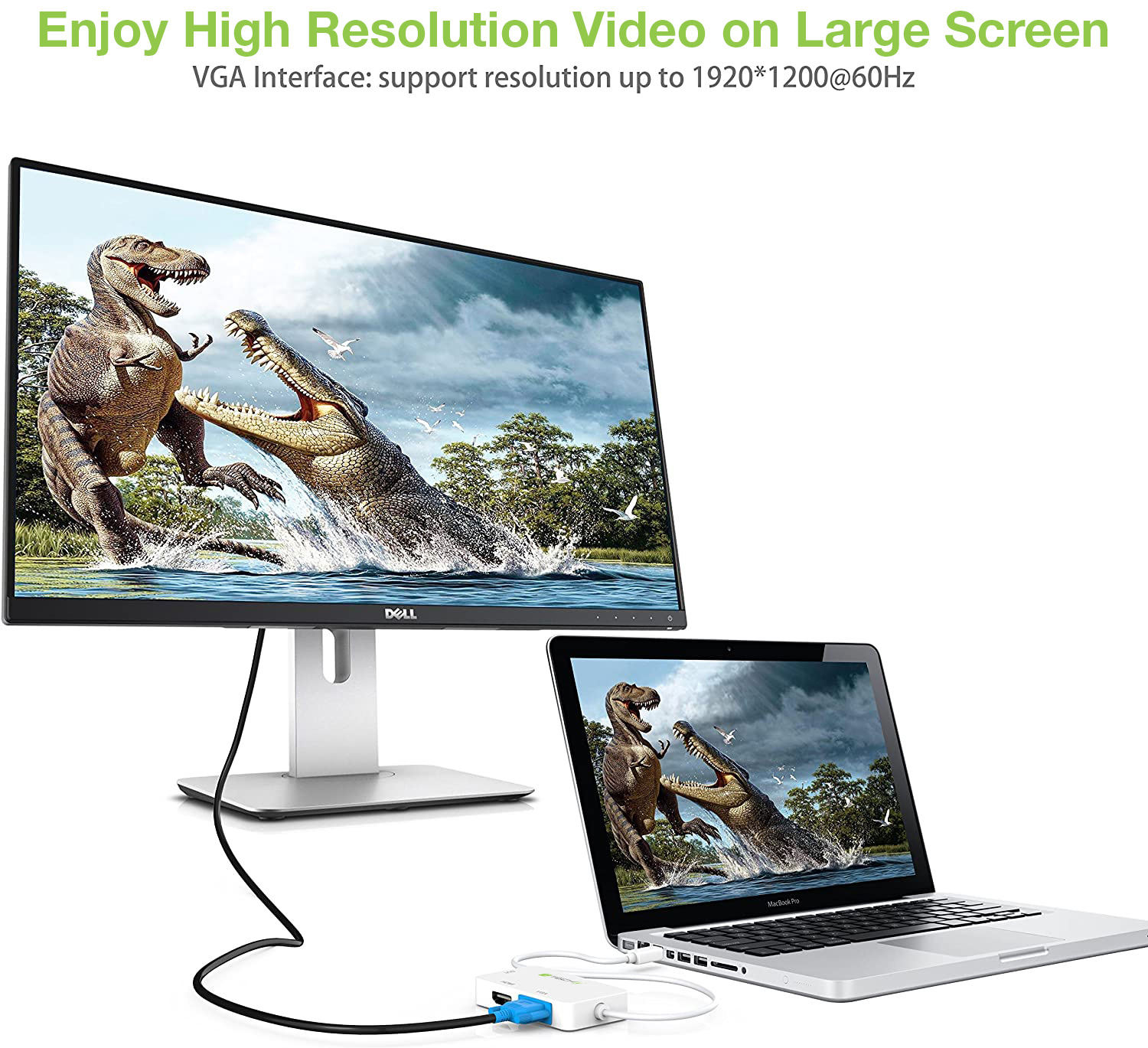 Adattatore 3 in 1 Mini DisplayPort 1.2 (Thunderbolt) a HDMI/DVI/VGA - immagine 6