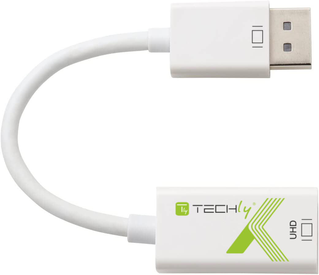 Adattatore Attivo Displayport 1.2 Maschio HDMI Femmina 4K 60Hz 15 cm Bianco - immagine 6