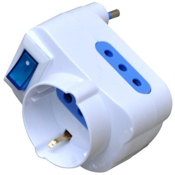Adattatore con Spina 10A 2 Prese 10A e 1 Schuko - immagine 3