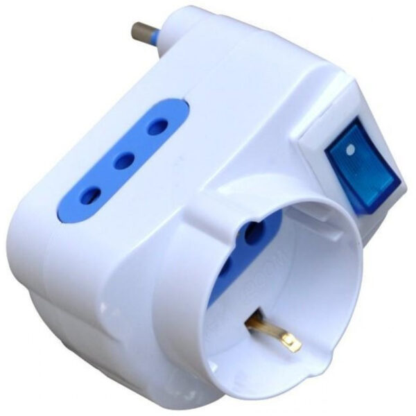 Adattatore con Spina 10A 2 Prese 10A e 1 Schuko - immagine 4