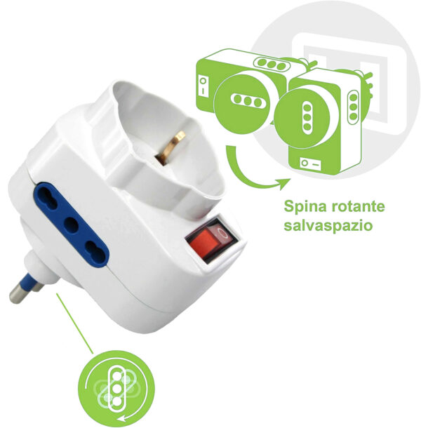 Adattatore con Spina 16A Rotante - immagine 5