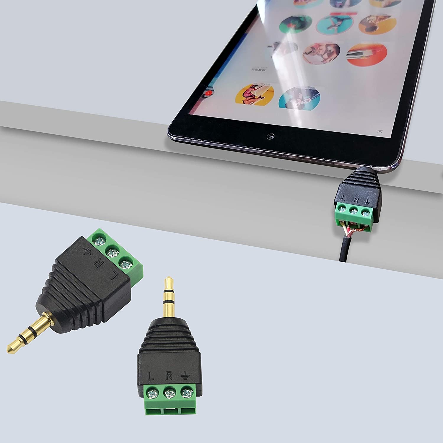 Adattatore Connettore Audio 3.5 mm Maschio a Terminal Block 3 pin - immagine 4