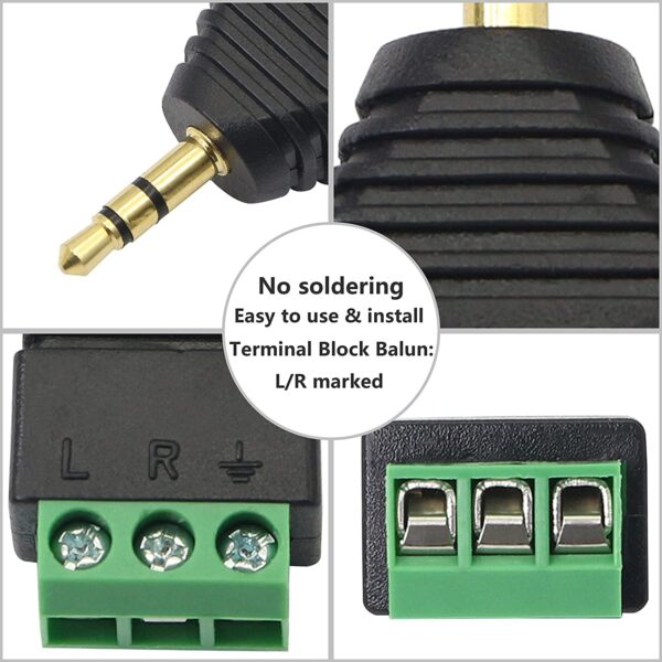 Adattatore Connettore Audio 3.5 mm Maschio a Terminal Block 3 pin - immagine 2